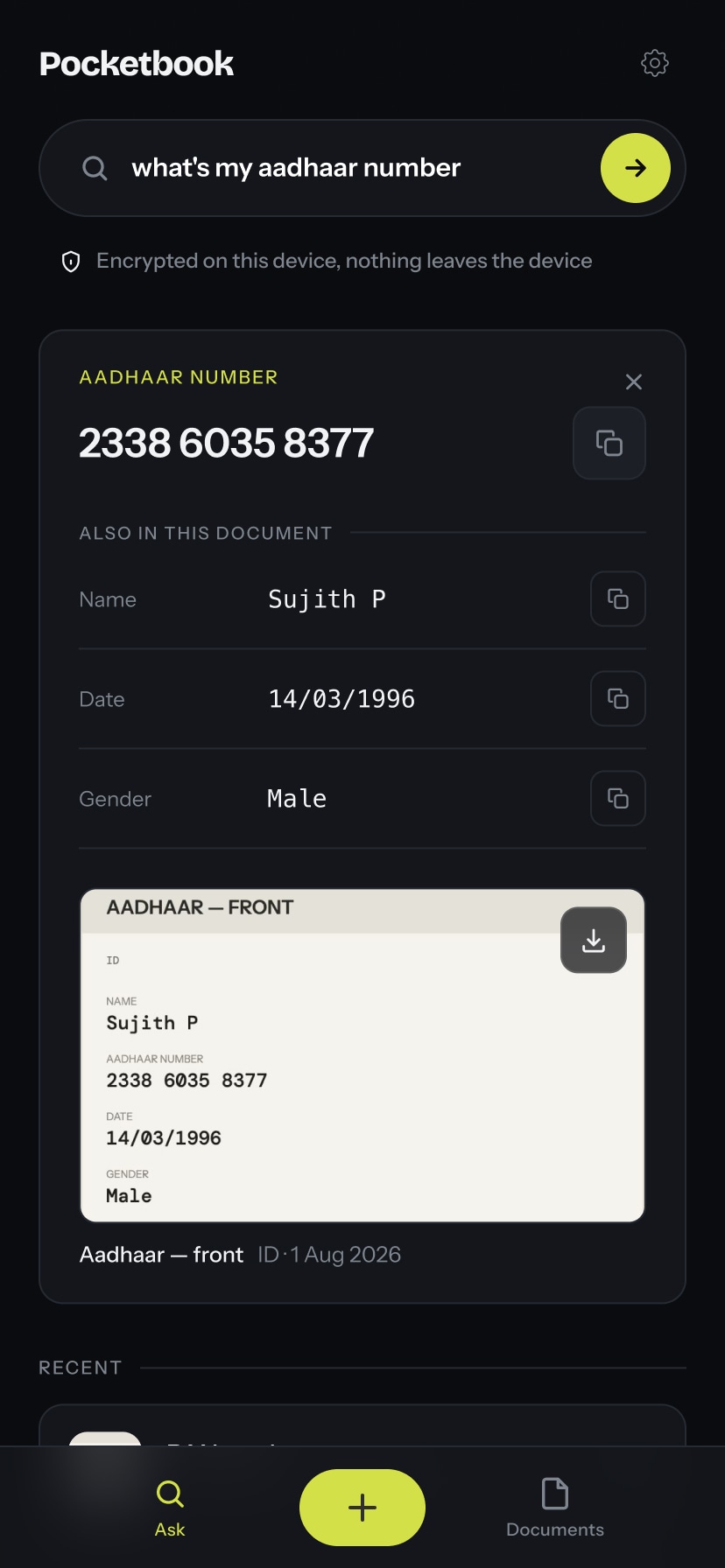 Fetch result